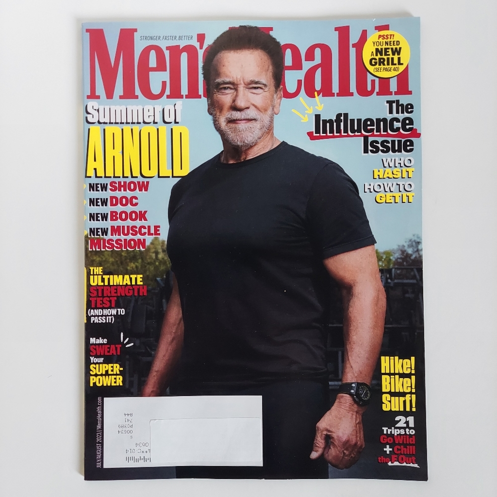Men's Health July August 2023  Summer of Arnold schwarzenegger Beau Hightower
